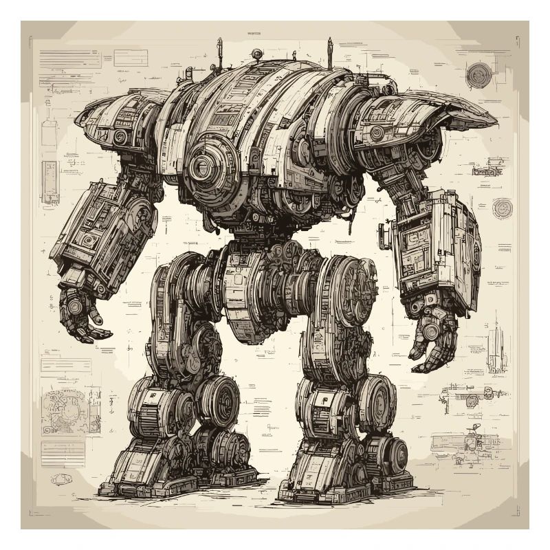 Plan / Sépia / Vintage / Rétro / Robot