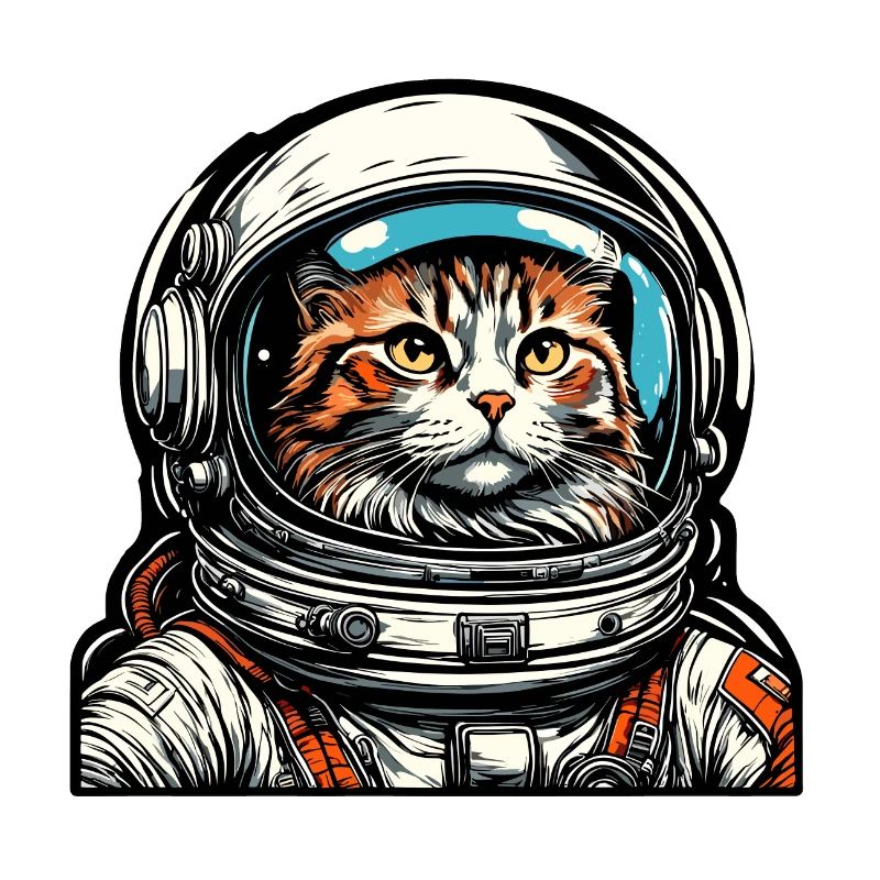 Astronaute / Espace / Animal / Chat / Vaisseau spatial