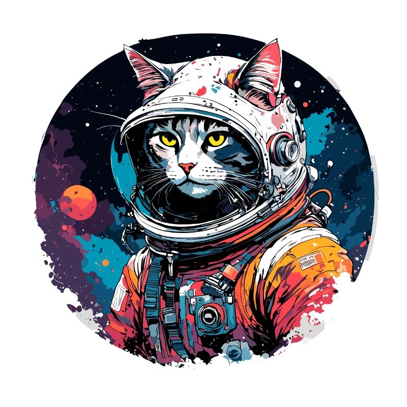 Astronaut / Space / Animal / Cat / Spaceship