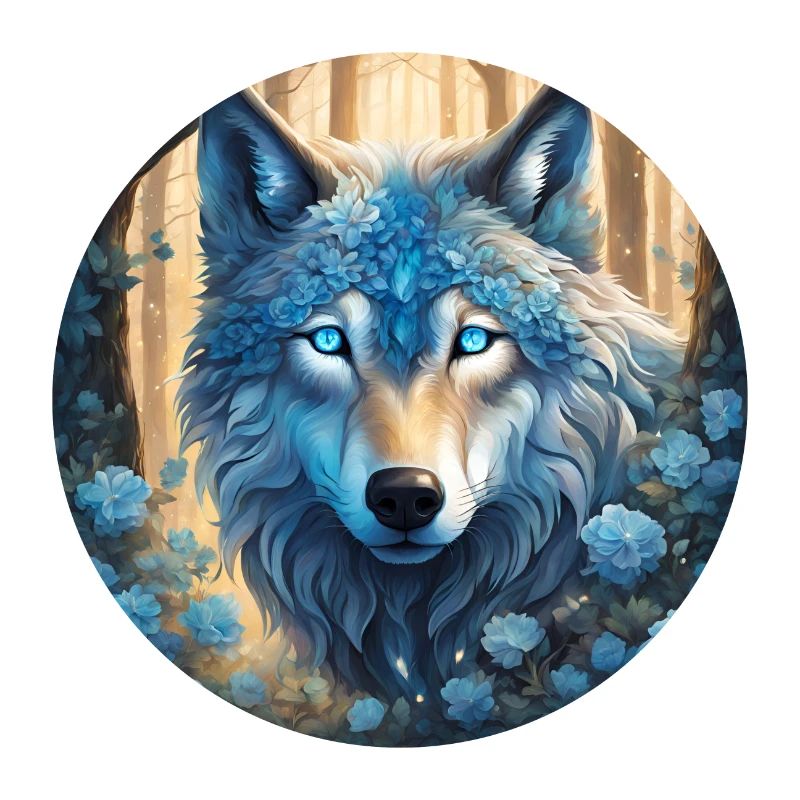 Ein mystischer Wolfskopf