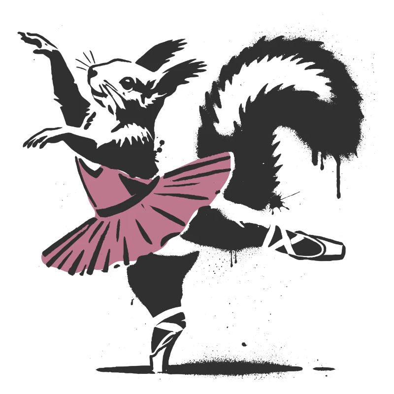 charmantes Eichhörnchen in einem rosa Ballettkleid