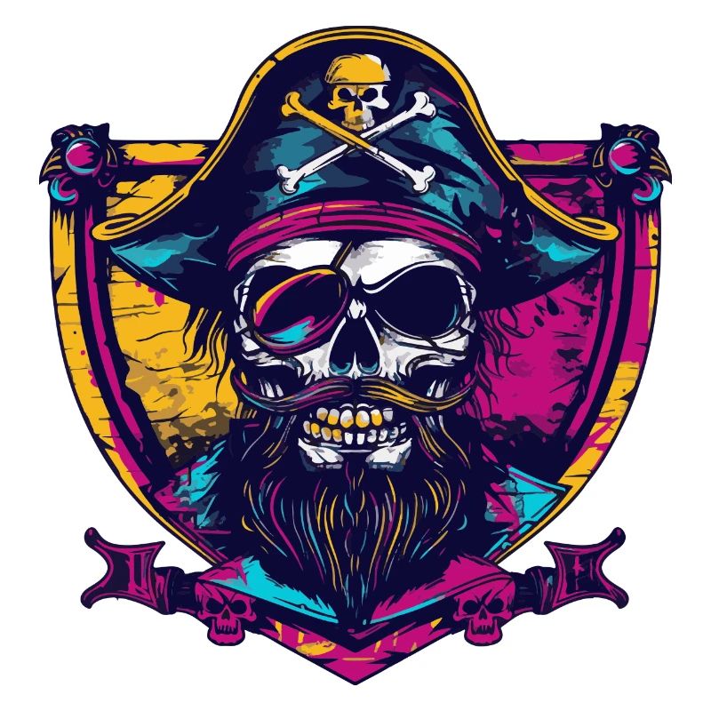 Écusson de crâne de pirate