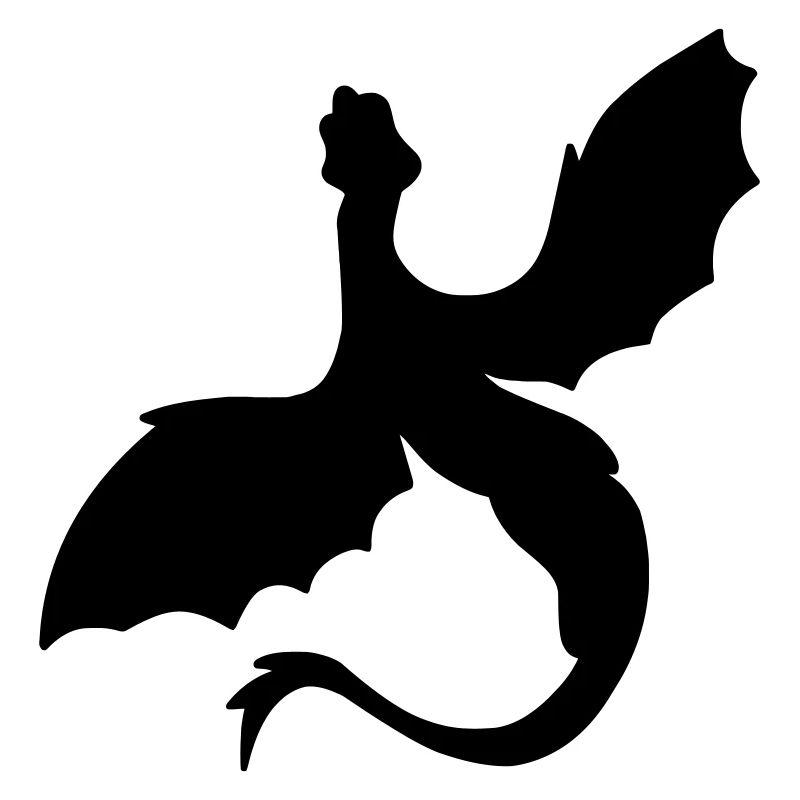 Silhouette de serpent ailé légendaire