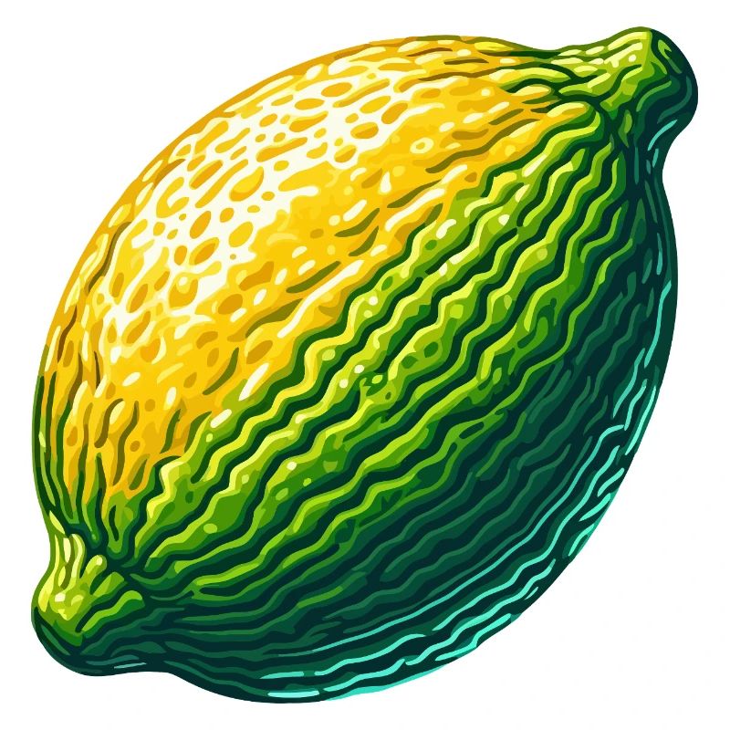 Citron abstrait en vert-jaune texturé