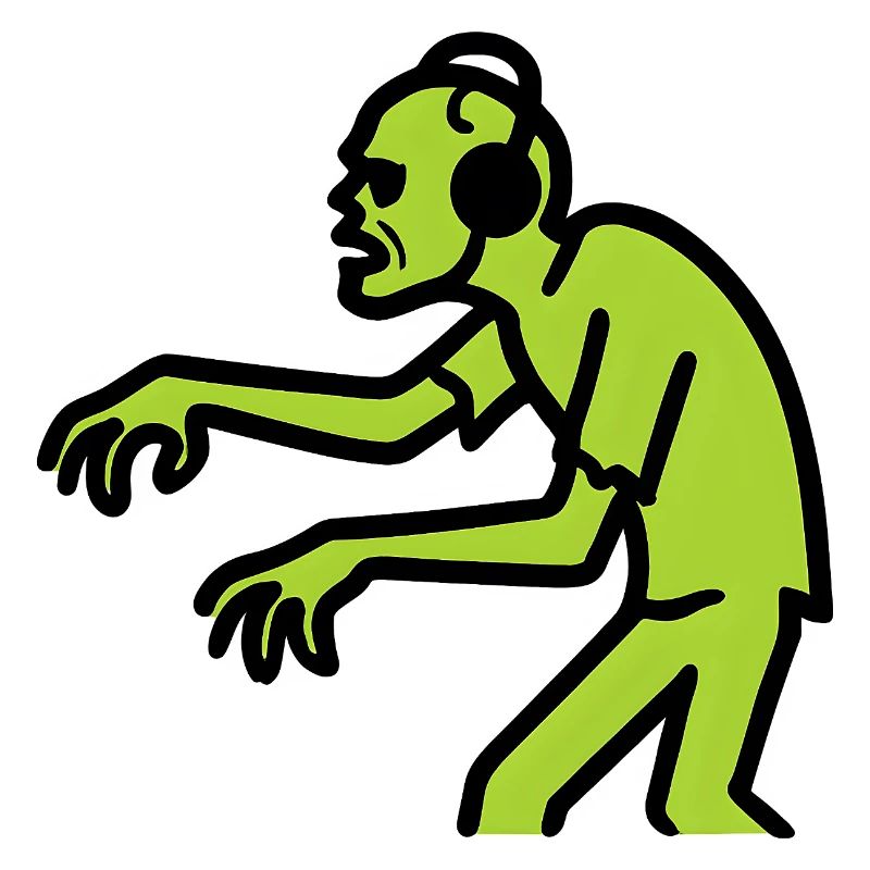 Zombie DJ Néon Vert