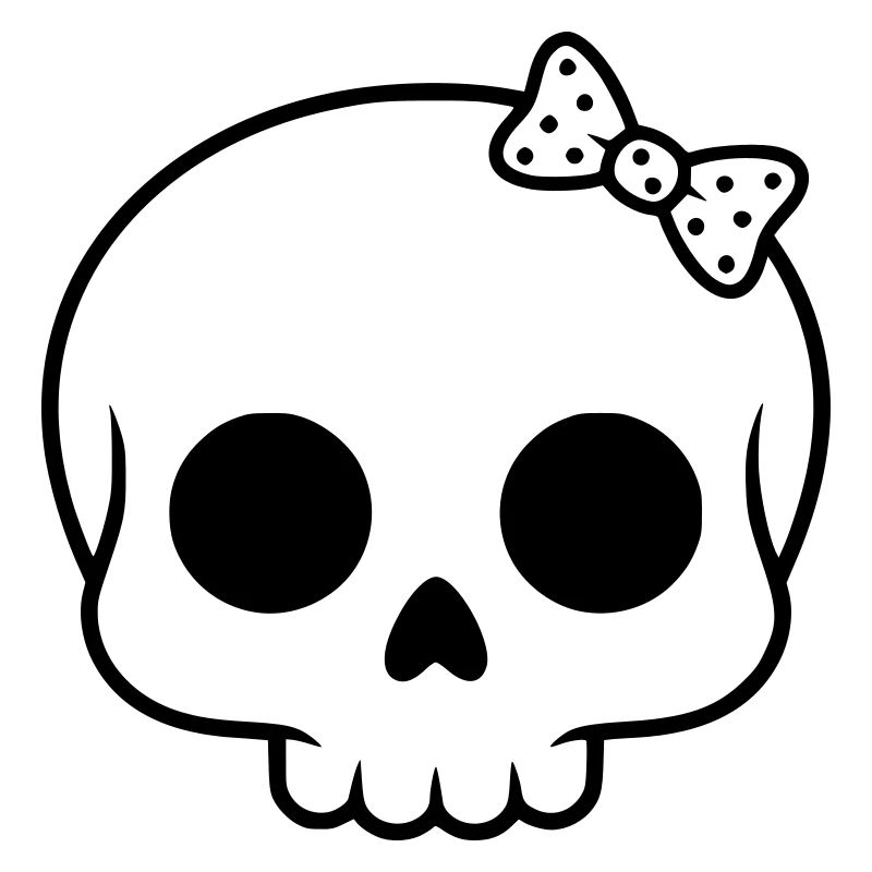 Tête de mort mignonne avec nœud | Girly Goth