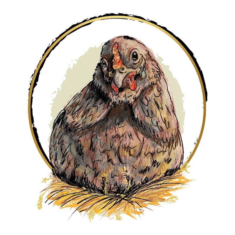 Poule dans le nid d’or