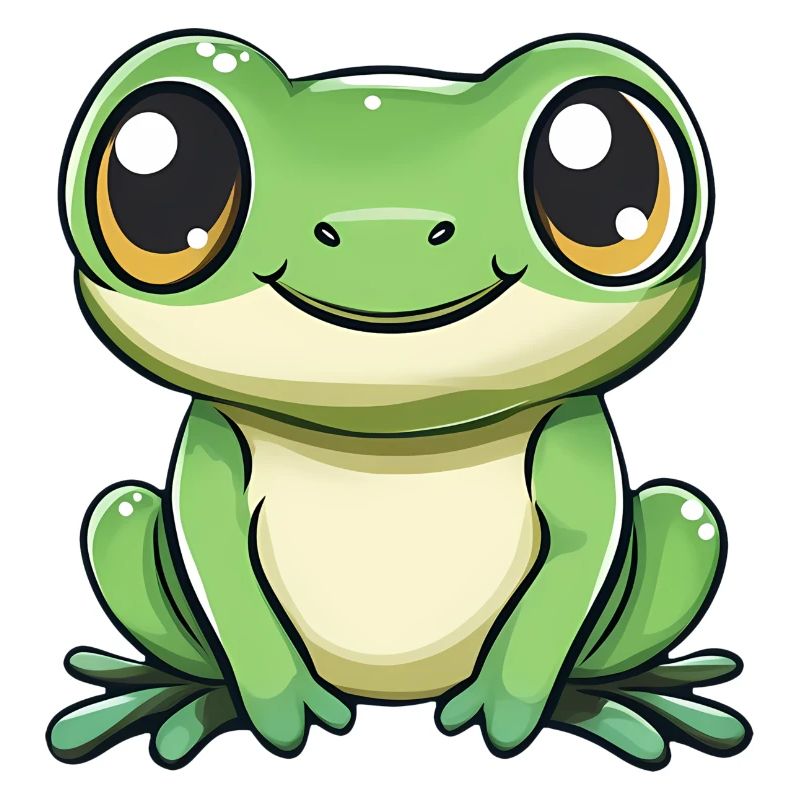 mignon grenouille - Vert - Design joyeux.
