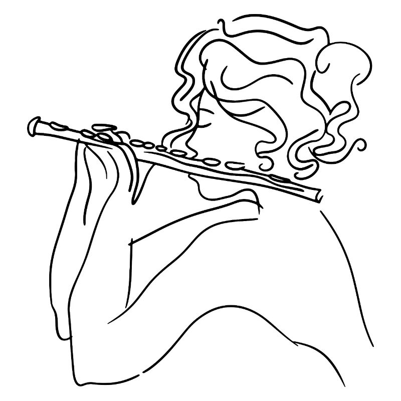 Flötenmädchen Skizze