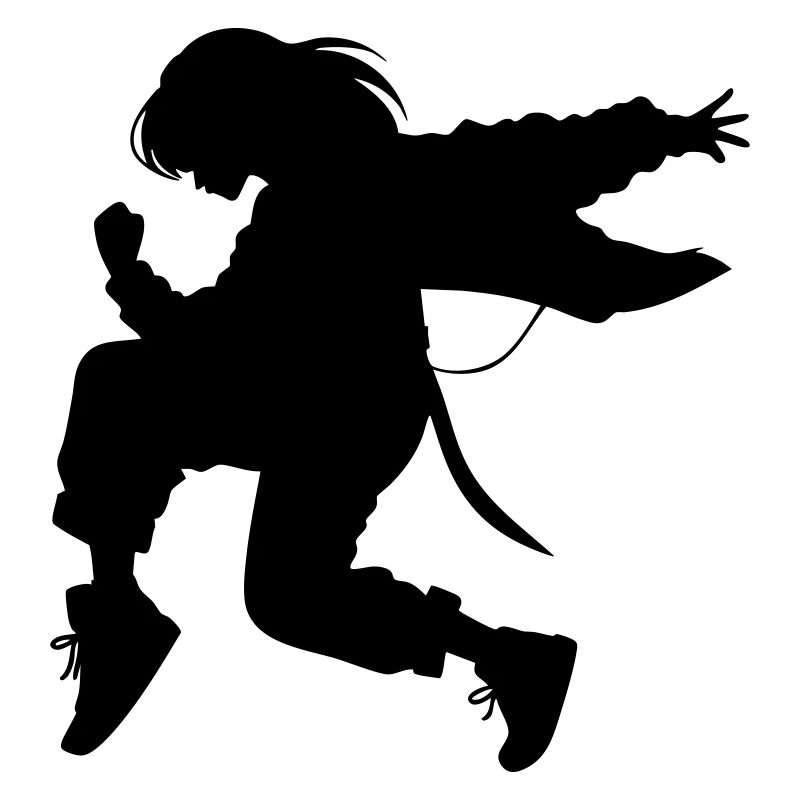 Breakdance B-Girl Silhouette in Action
