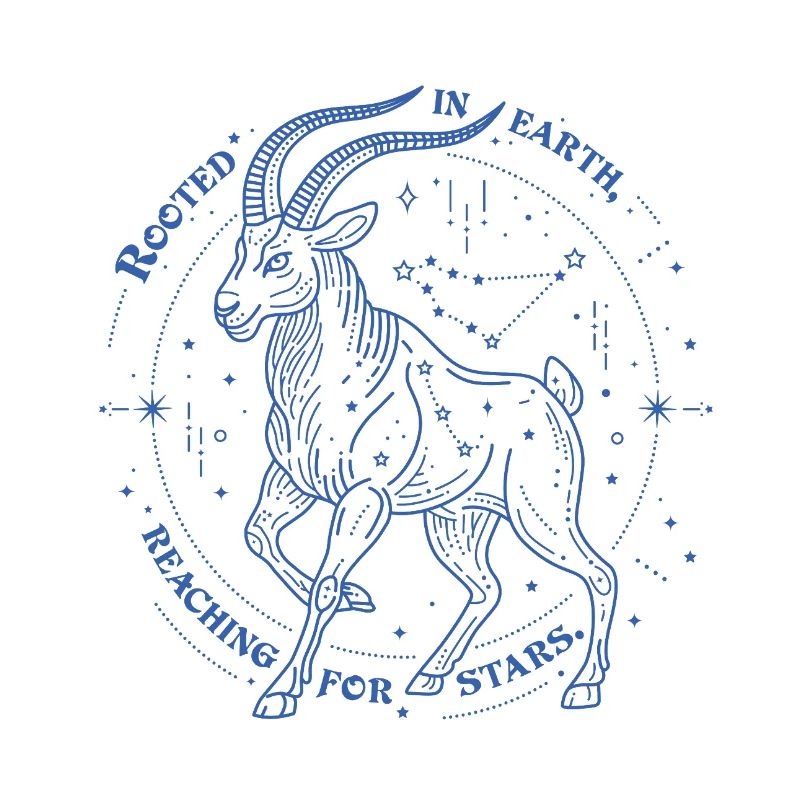 Steinbock Sternzeichen Geschenk – Erde & Sterne Design