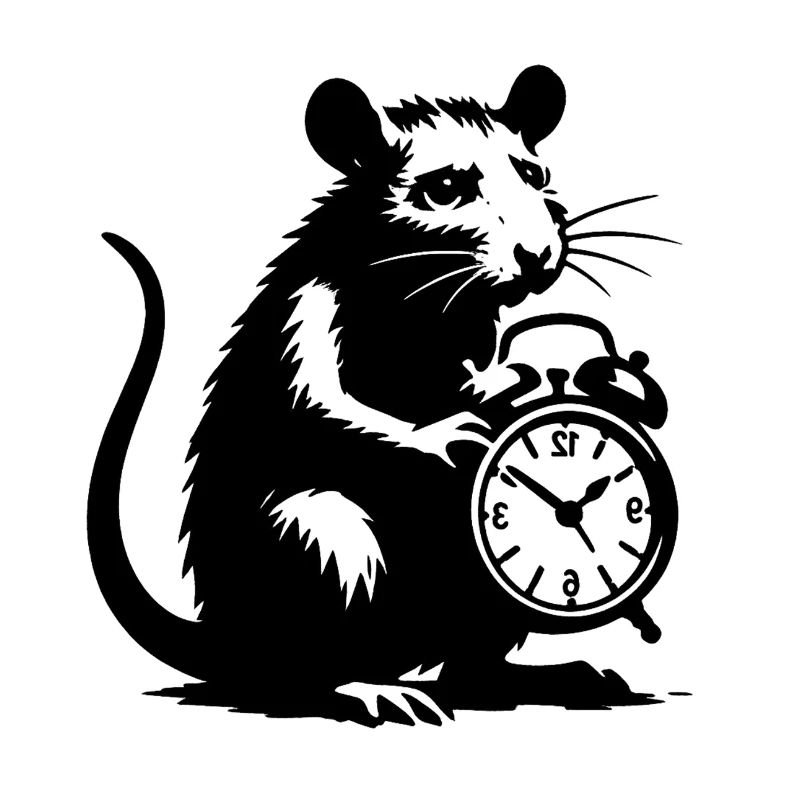 Stressed Rat and Alarm Clock