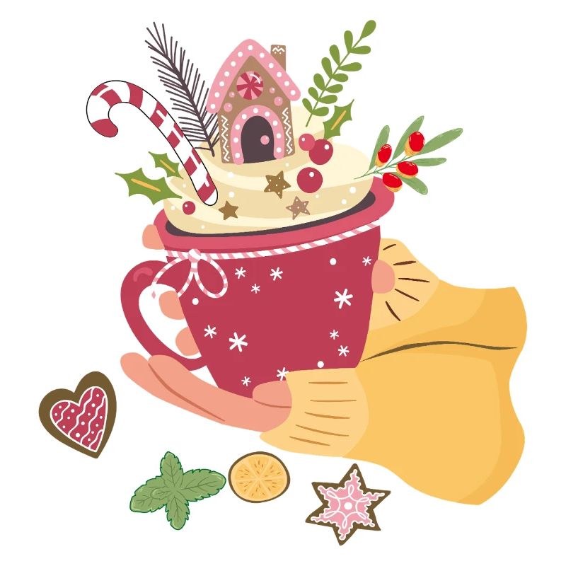 Christmas cup with gingerbread house Advent