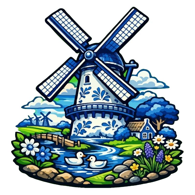 Blaue Windmühle im Garden