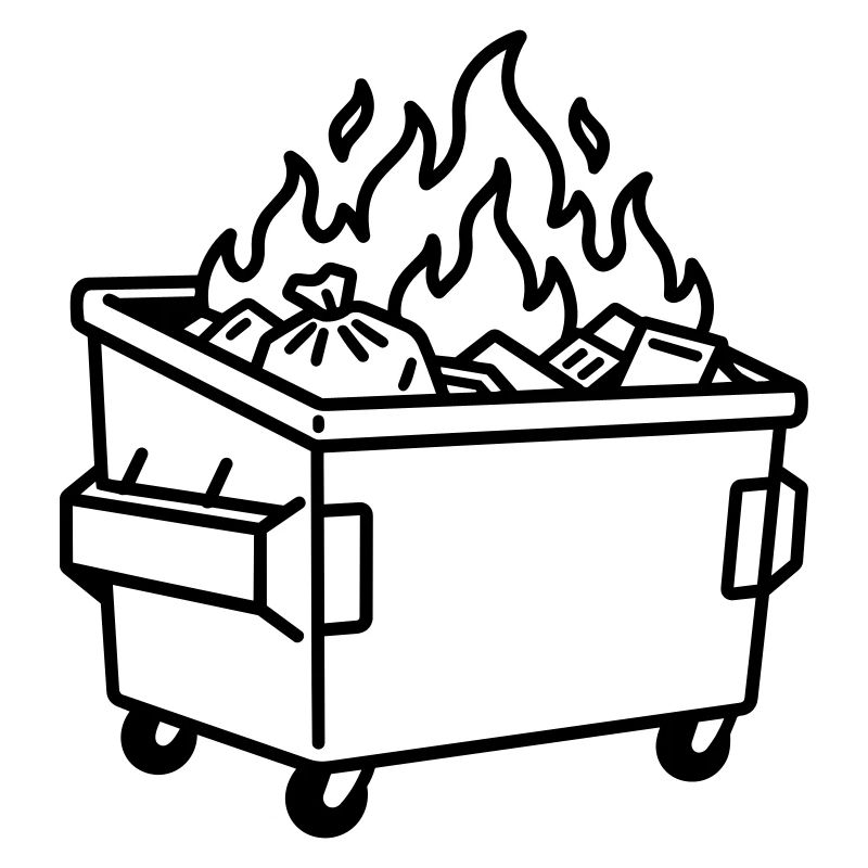 Müllcontainer-Feuer