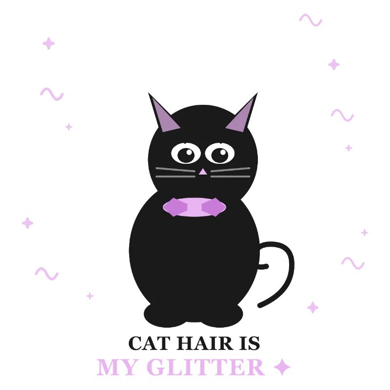 Charme chatte pailleté avec collier violet