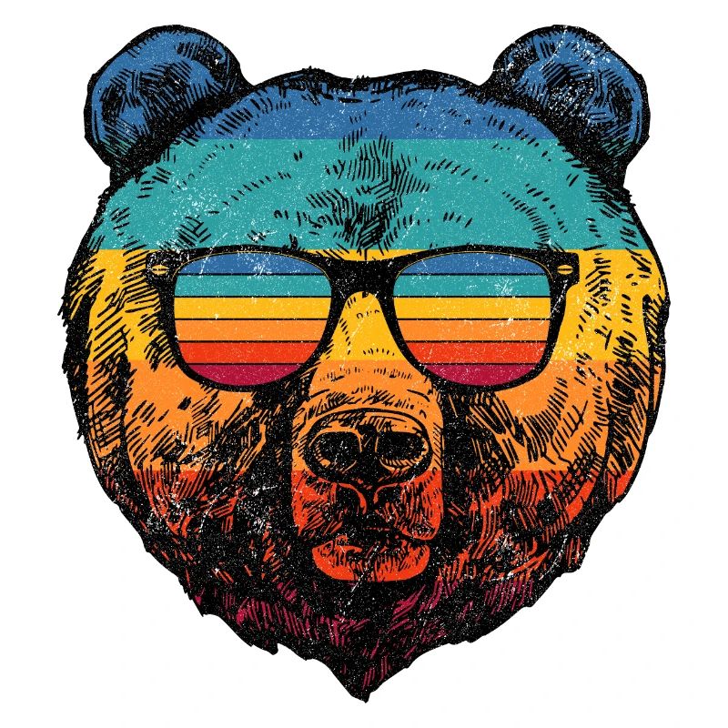 Rainbow Bear in Retro Sunglasses