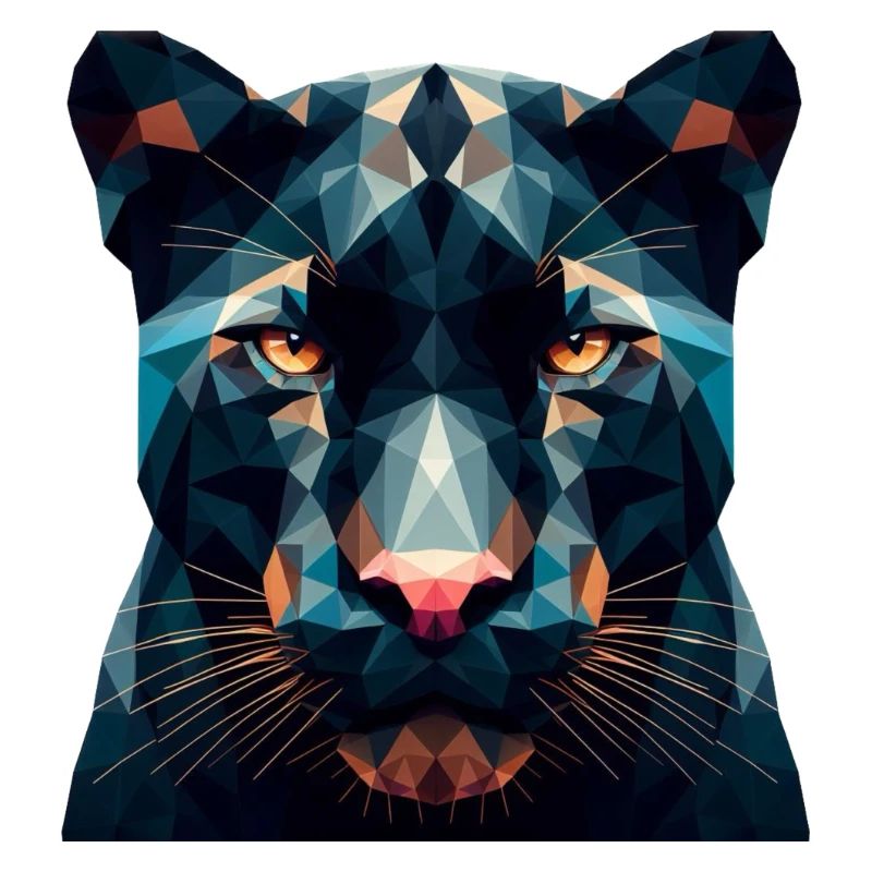 Une panthère dans le style polygonal