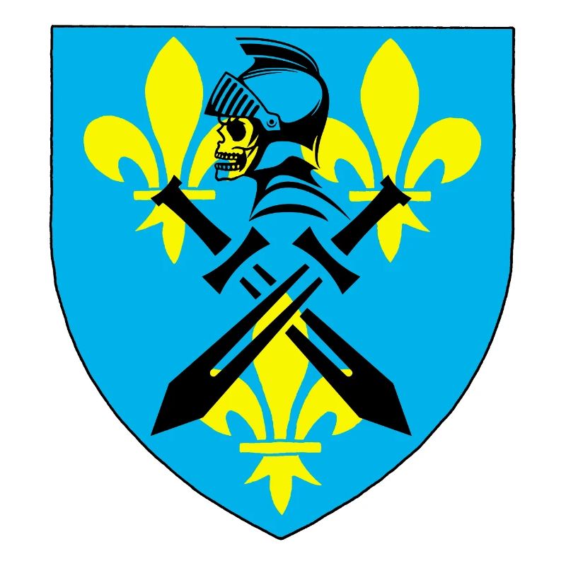 Chevalier noir et blason médiéval