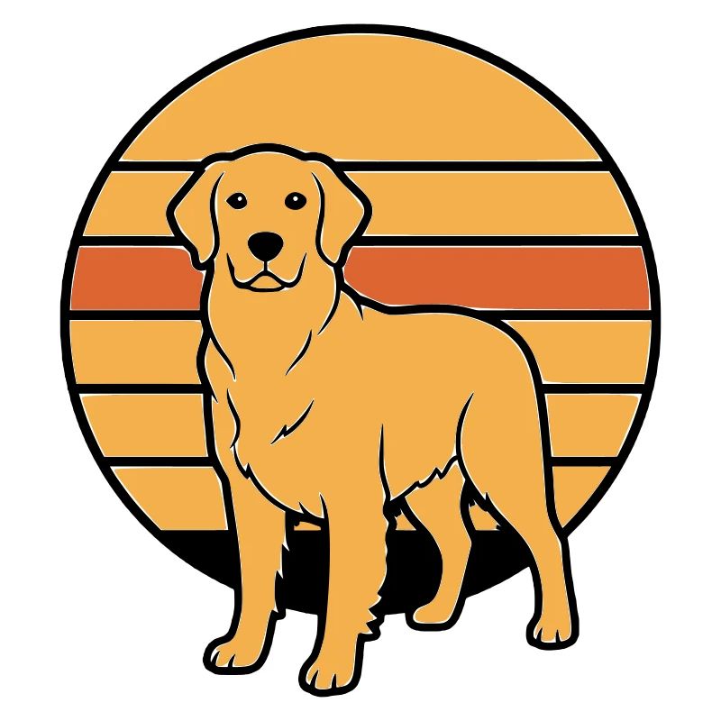 Hund Retriever Retro Sunset