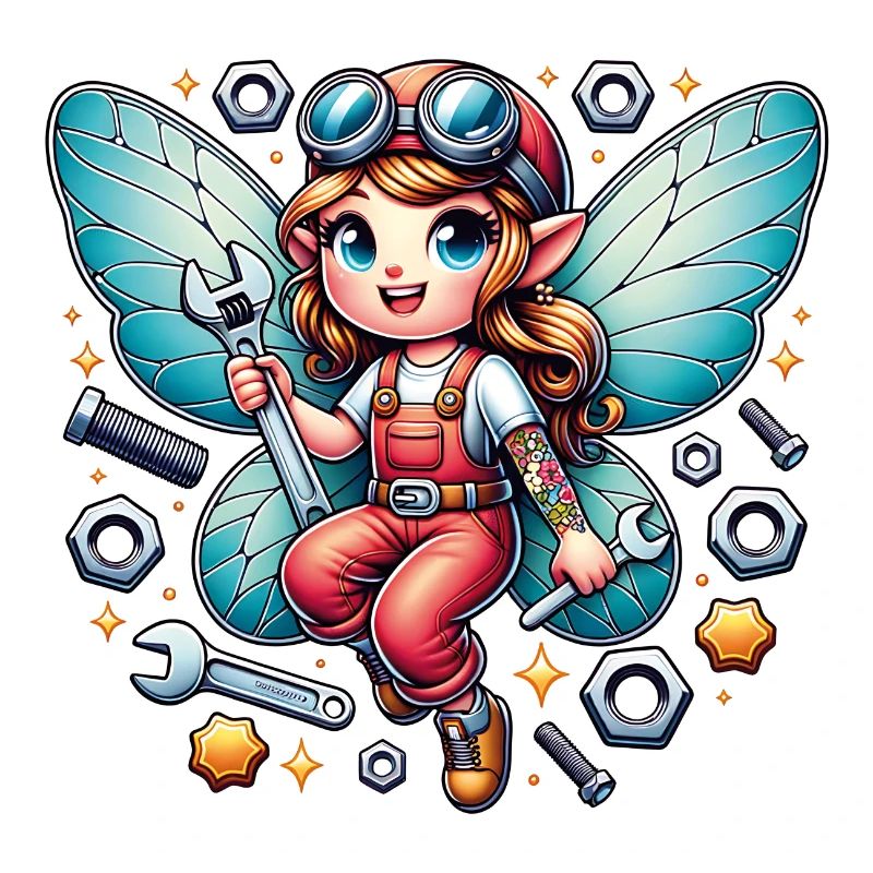 mignonne petite fée avec des outils