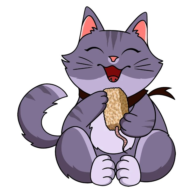 Chat violet gourmande