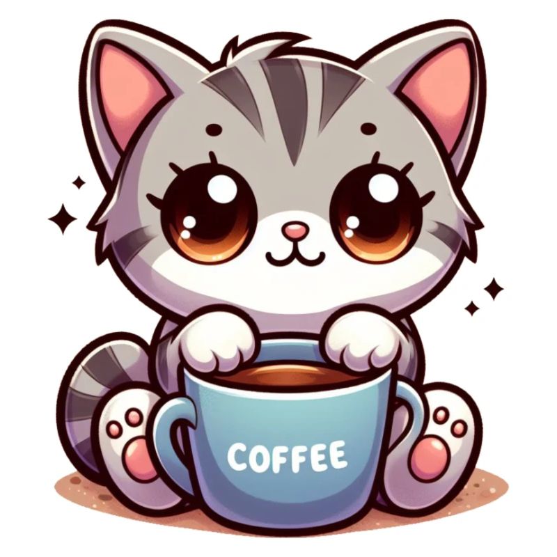 Chat avec tasse à café 4