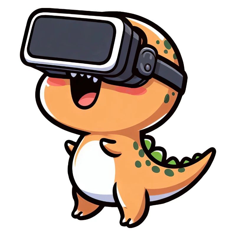 Dino T-Rex en réalité virtuelle de dessin animé VR