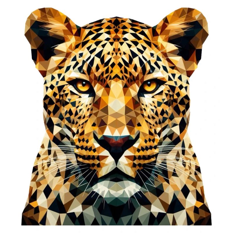 Un léopard dans le style polygonal