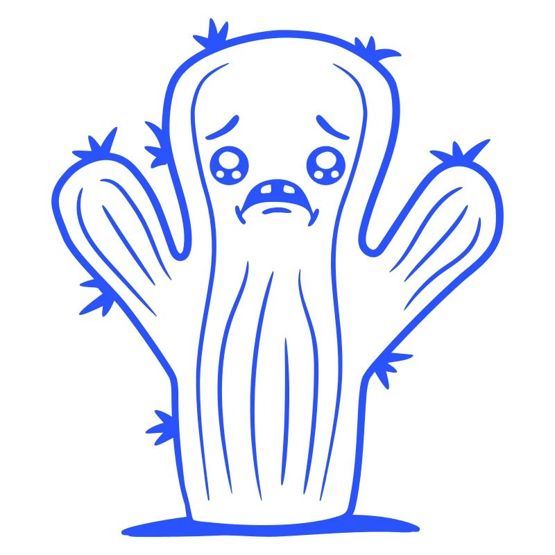 Cactus Face Sad Crying Unhappy Lonely