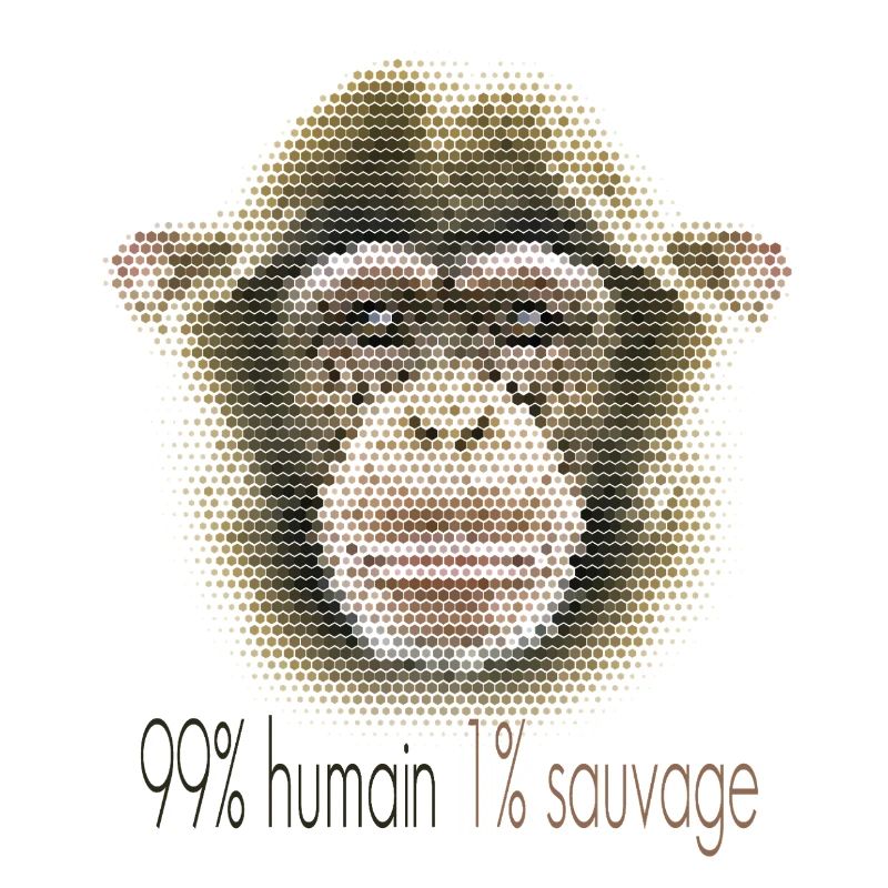 Schimpansengesicht – 99% Mensch 1% Wild