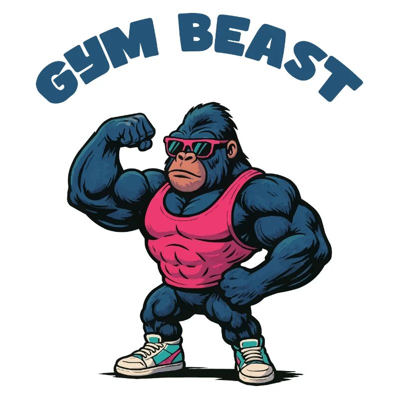 Dessin animé de muscles de gorille