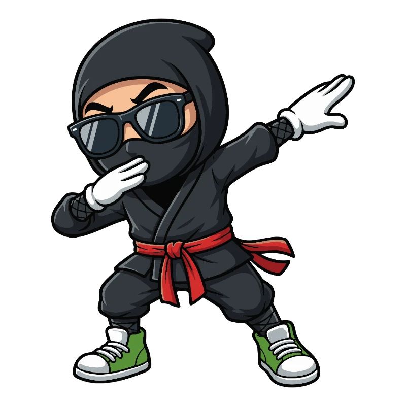Lustiger Dabbing Ninja Cartoon
