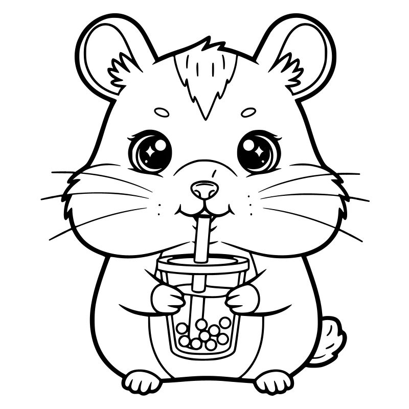 Hamster avec tasse