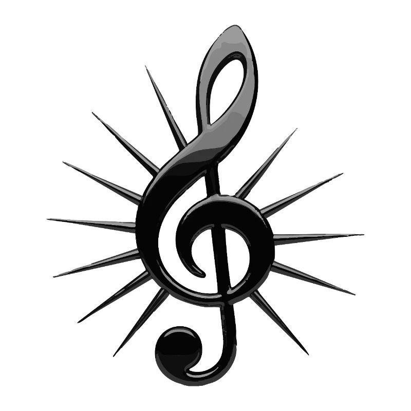 Black notes with rays