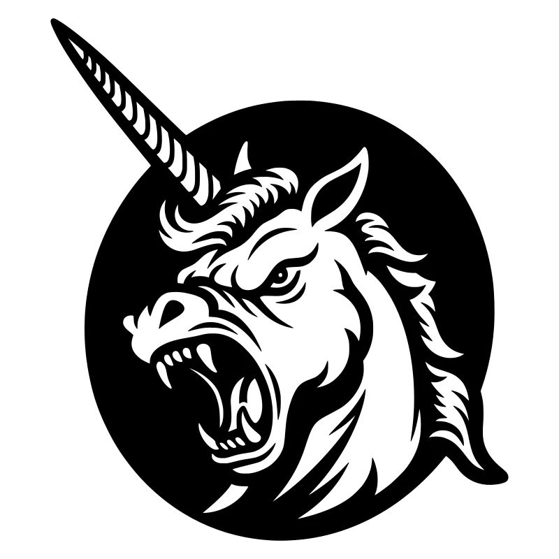 Roaring Unicorn – Aggressive Unicorn Head