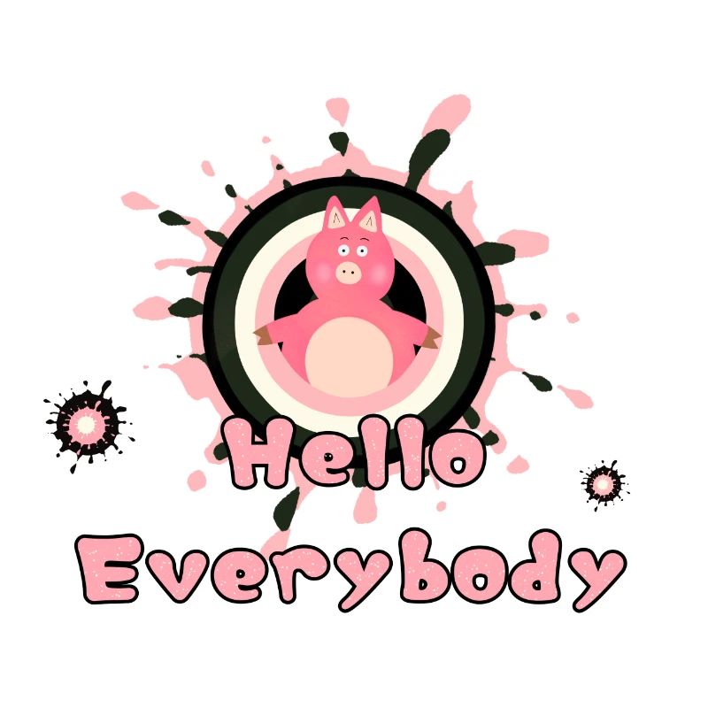 Funny pink pig