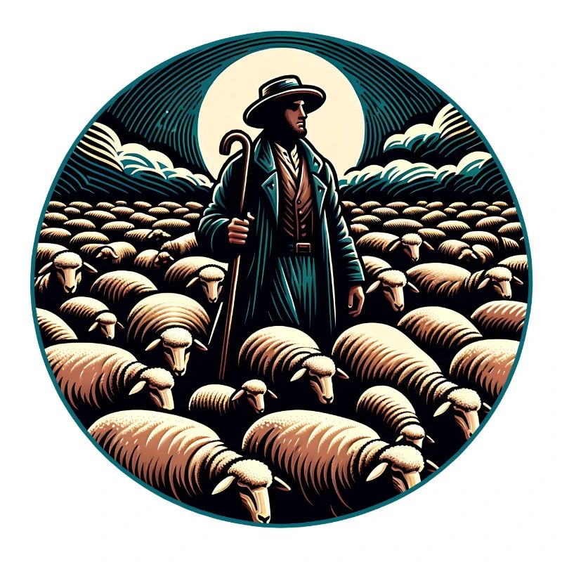 Schäfer und Schafherde