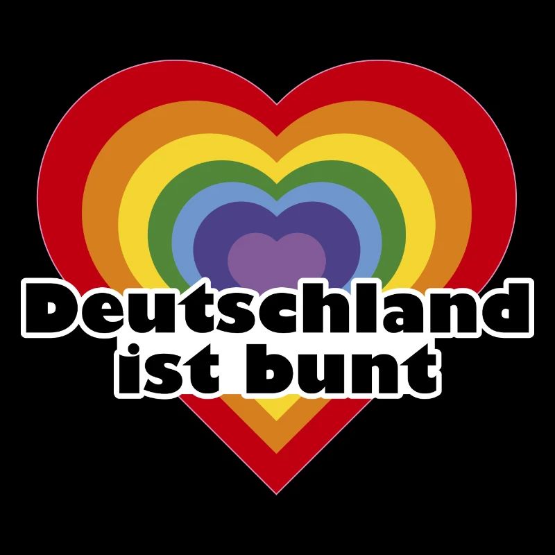 Deutschland ist bunt Herz in Regenbogen Farben