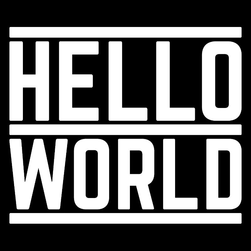 Kontrastierende Typografie „Hello World“