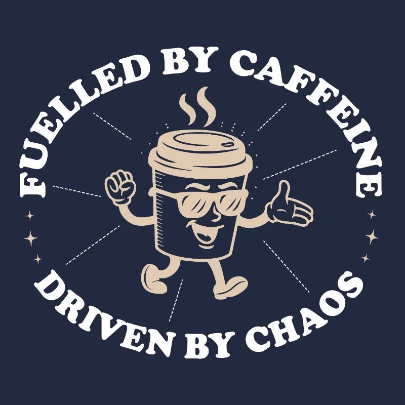 Fuelled by Caffeine – Chaos Lover Coffee Saying