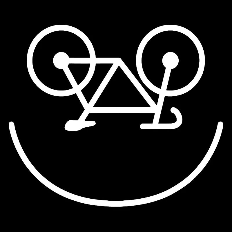 Minimalist Bicycle Smile Line Art