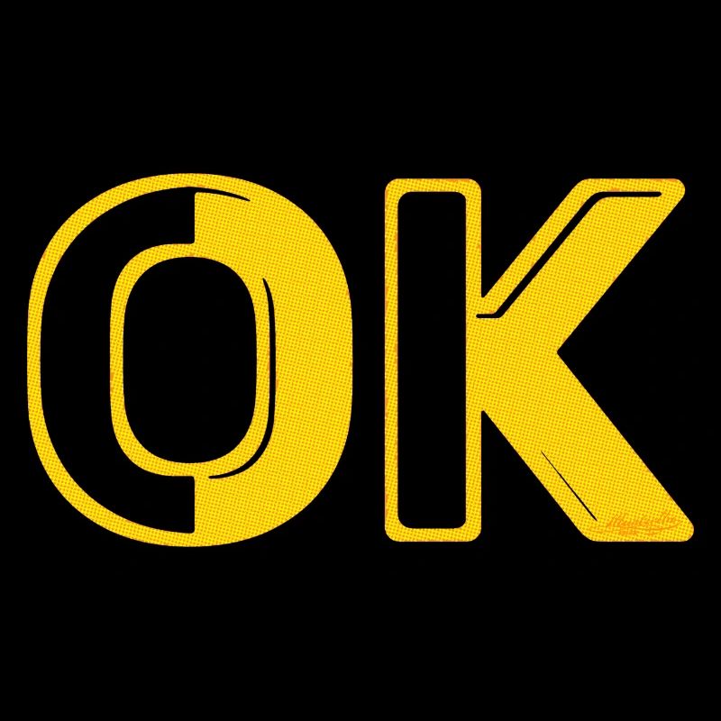 OK okay retro grid letters O.K. 70s vintage