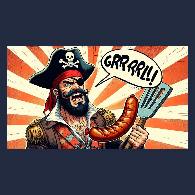 Pirat mit Wurstgrill