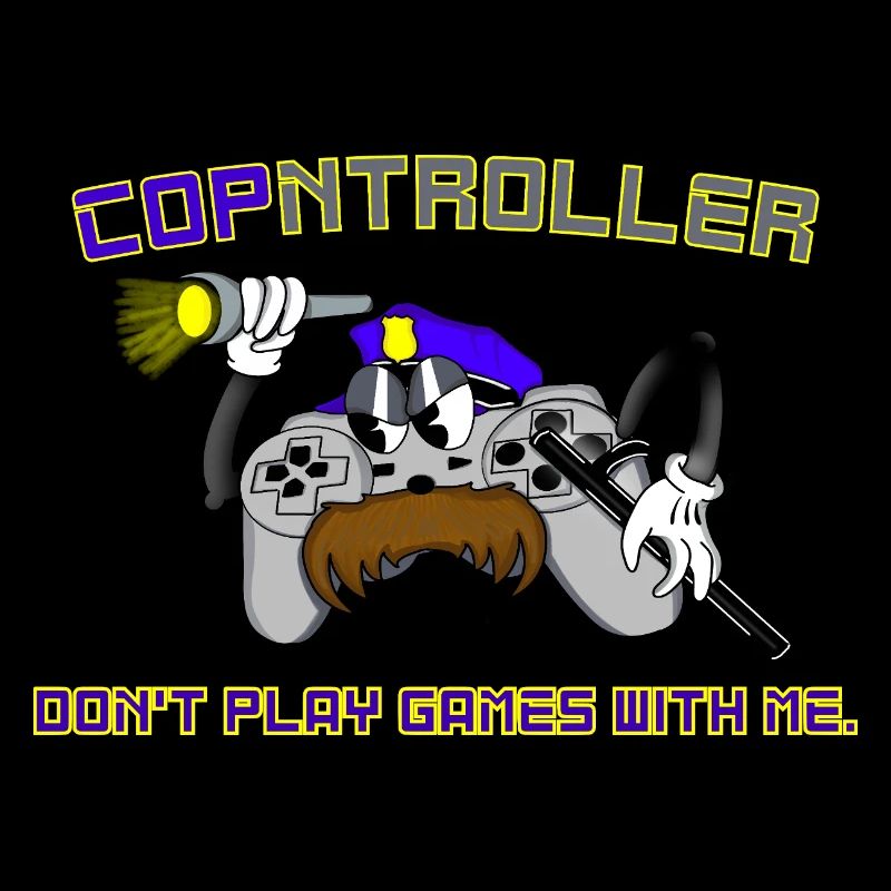 Cop-ntroller Play Games Funny Retro Gaming Gamer