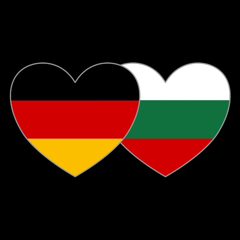 Germany Bulgaria Flag Heart