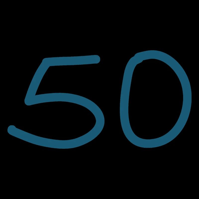 50.Geburtstag fünfzig blaue Zahl
