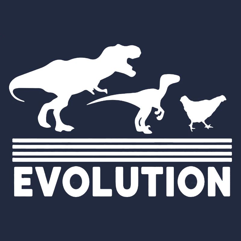 Dinosaur Chicken Evolution Funny Vintage Retro 70S
