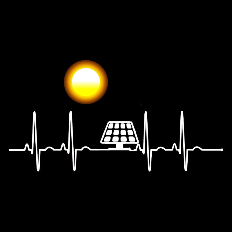 ECG Solar Energy Heart Line Generating Electricity Climate
