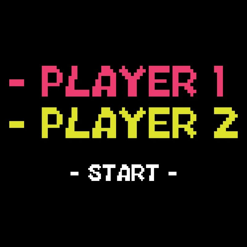 Player Start Rétro Gaming 8-Bit Pixel Art